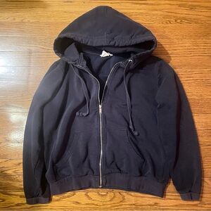 Faded H&M Full Zip Long Sleeve Hooded Sweatshirt